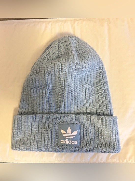 adidas Other - Adidas Powder Blue Ribbed Cuffed Beanie with Trefoil Patch